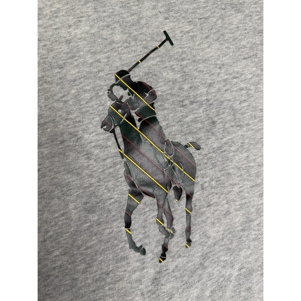 Boys Polo Ralph Lauren Gray Big Pony Logo Pullover Sweatshirt Size Medium (10-12